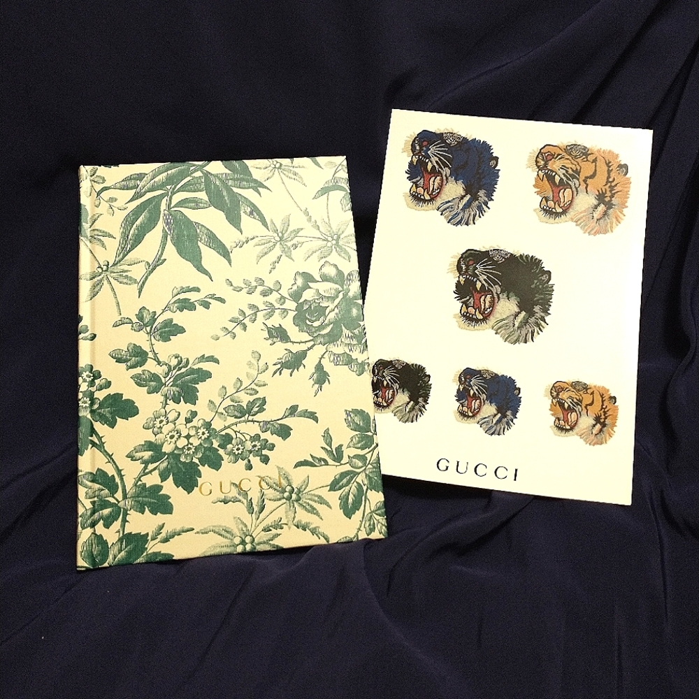 Gucci Collectible Notebook and Sticker Sheet Set